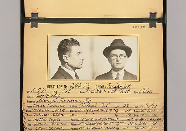 [Mugshots of Suspected Pickpockets, from American Police Files], Unknown, Gelatin silver prints