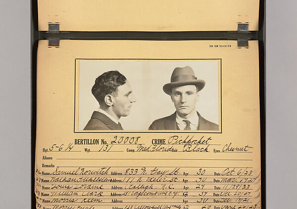 [Mugshots of Suspected Pickpockets, from American Police Files], Unknown, Gelatin silver prints