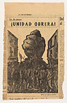 A raised fist supported by workers celebrating May Day, for the newspaper 
