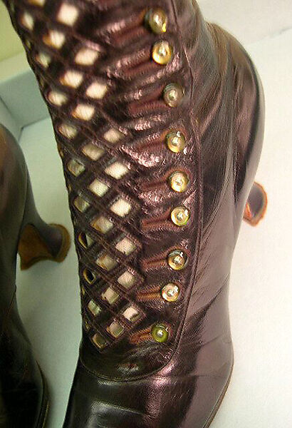 Shoes, leather, metal, American