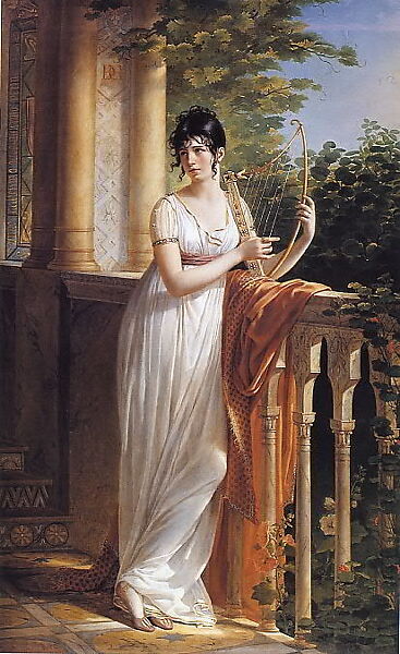 A Woman Seated on a Balustrade, Marie Denise Villers (French, Paris 1774–1821 Paris (?)), Oil on canvas