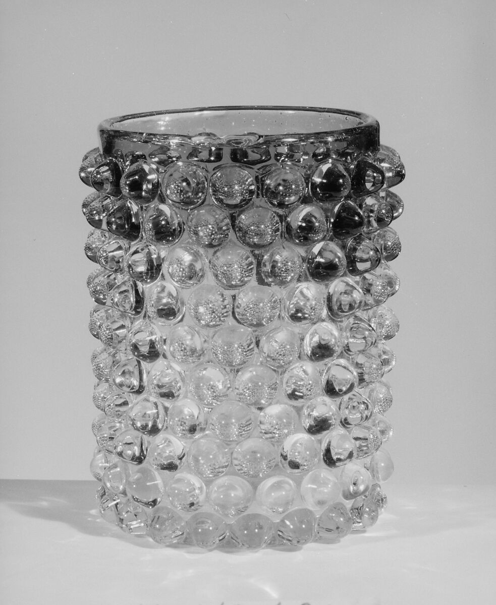 Tumbler, Probably Hobbs, Brockunier and Company (1863–1891), Pressed colorless and opalescent glass, American 