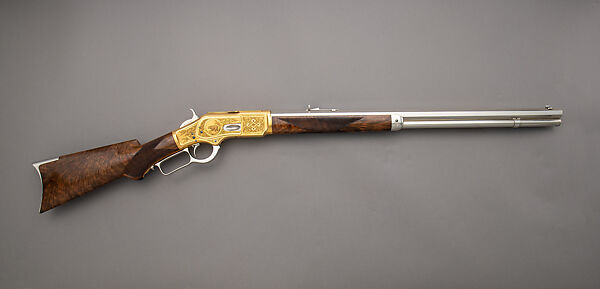 Winchester Repeating Arms Company - Winchester Model 1873 Rifle Presented  by the Tibbits Veteran Corps of Troy, NY to the First Company Governors  Foot Guard (Serial Number 86598) with Case - American,