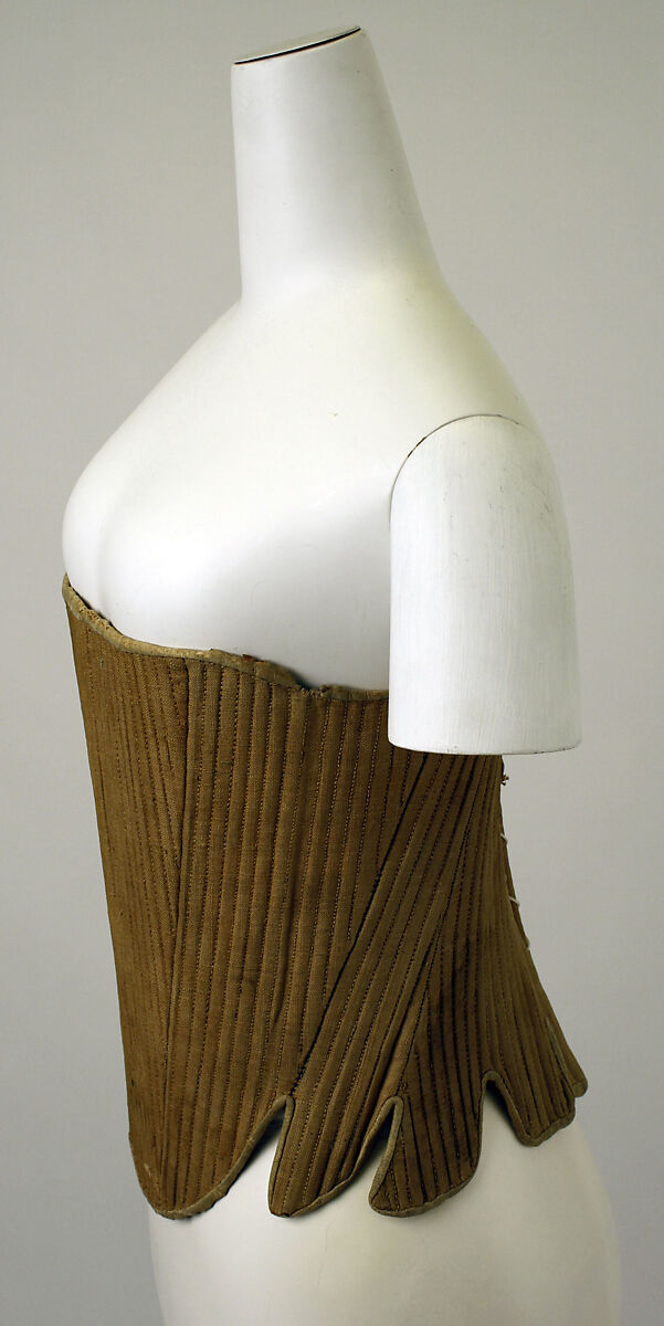 Corset, linen, wood, American