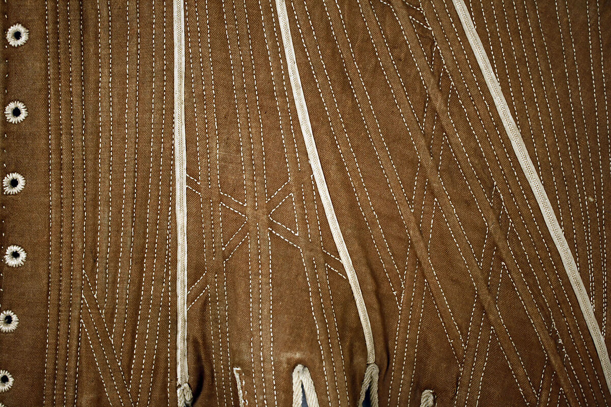 Corset, cotton, flax, wood, metal, British