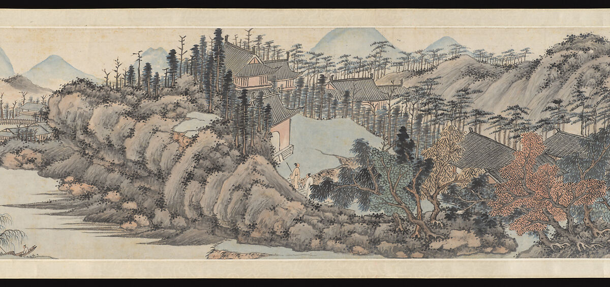 Landscape in the style of Shen Zhou, Cai Jia (Chinese, 1686–1779), Handscroll; ink and color on paper, China