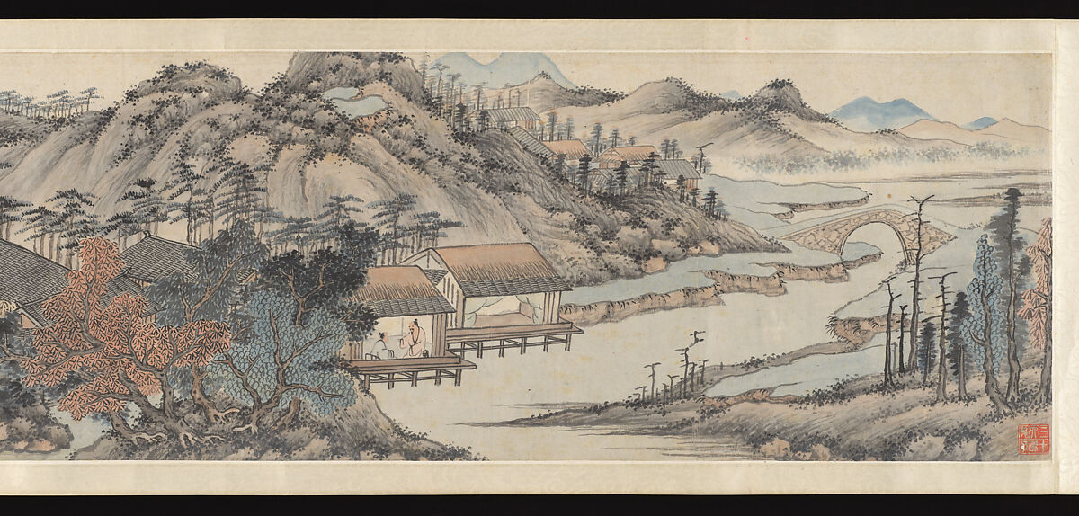 Landscape in the style of Shen Zhou, Cai Jia (Chinese, 1686–1779), Handscroll; ink and color on paper, China