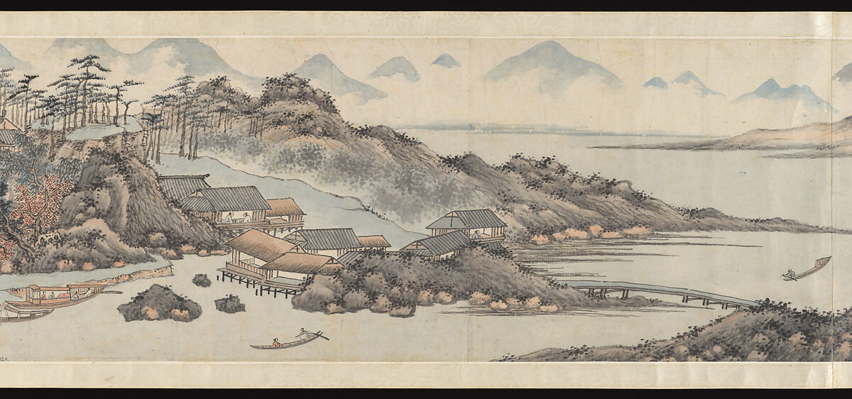 Landscape in the style of Shen Zhou, Cai Jia (Chinese, 1686–1779), Handscroll; ink and color on paper, China