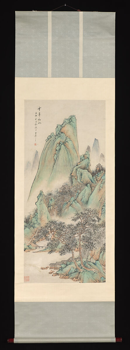 Cloudy Peaks at Dawn, Zhu Angzhi (Chinese, 1764–after 1841), Hanging scroll; ink and color on paper, China