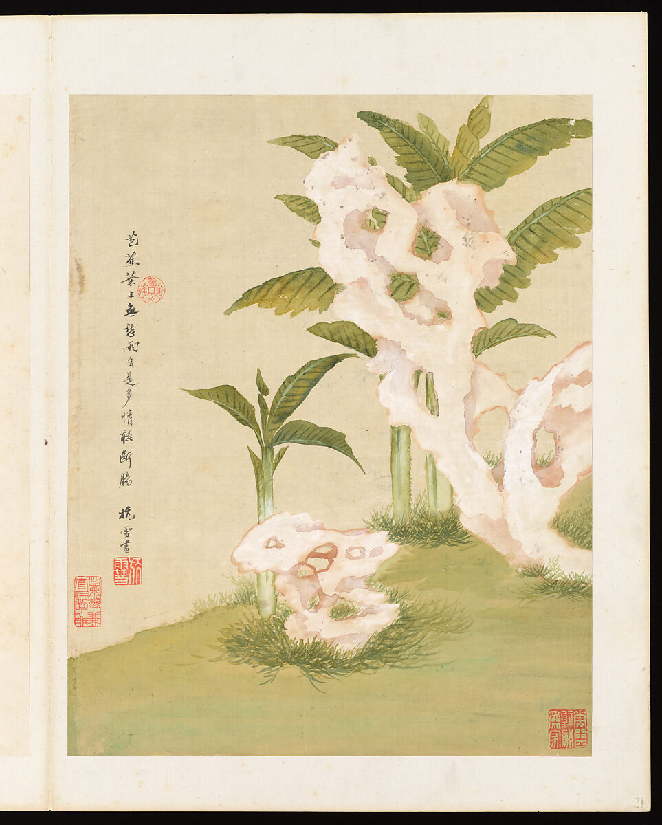 Flowers, Liang Yuwei (Chinese, 1844–1917), Album of twelve leaves; ink and color on silk, China