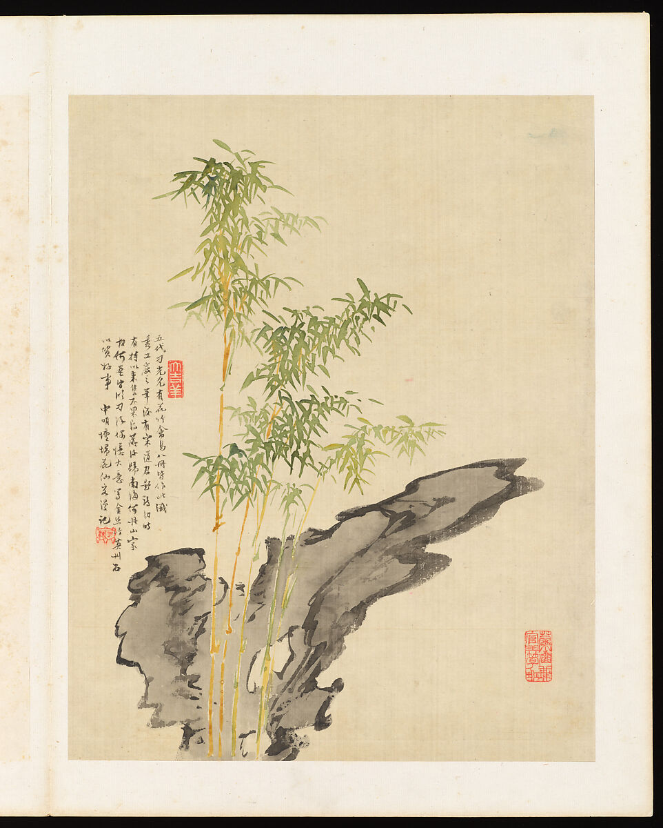 Flowers, Liang Yuwei (Chinese, 1844–1917), Album of twelve leaves; ink and color on silk, China