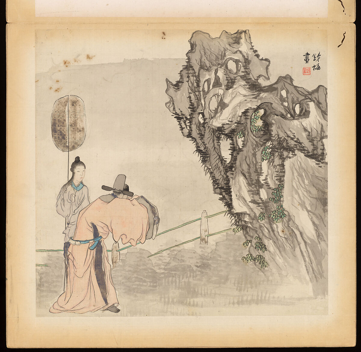 Historical and legendary figures, Hu Zhang (Chinese, 1848–1899), Album of twelve leaves; ink and color on silk, China