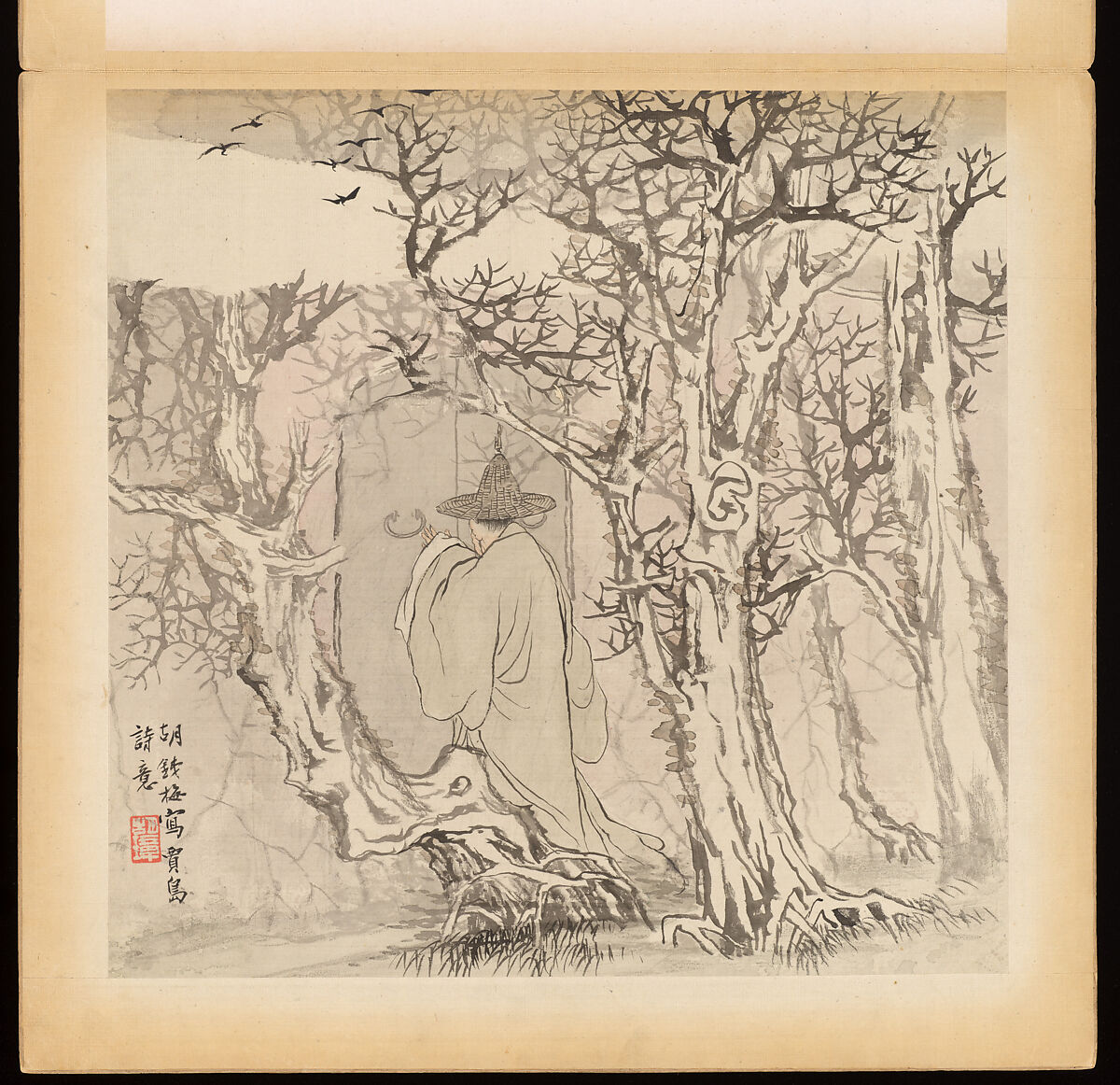 Historical and legendary figures, Hu Zhang (Chinese, 1848–1899), Album of twelve leaves; ink and color on silk, China