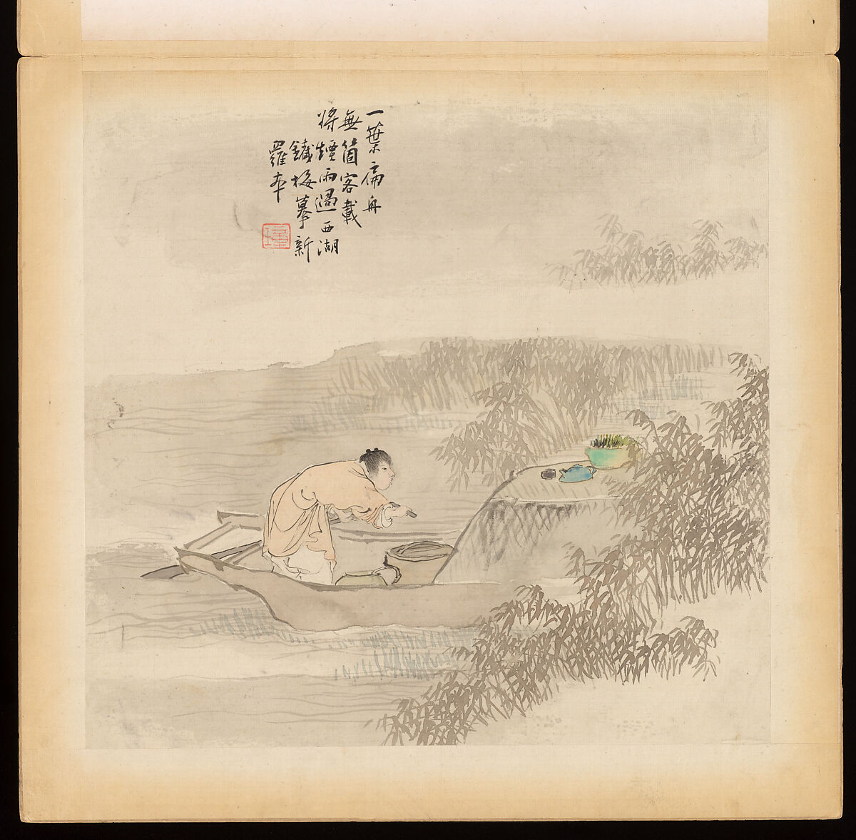 Historical and legendary figures, Hu Zhang (Chinese, 1848–1899), Album of twelve leaves; ink and color on silk, China