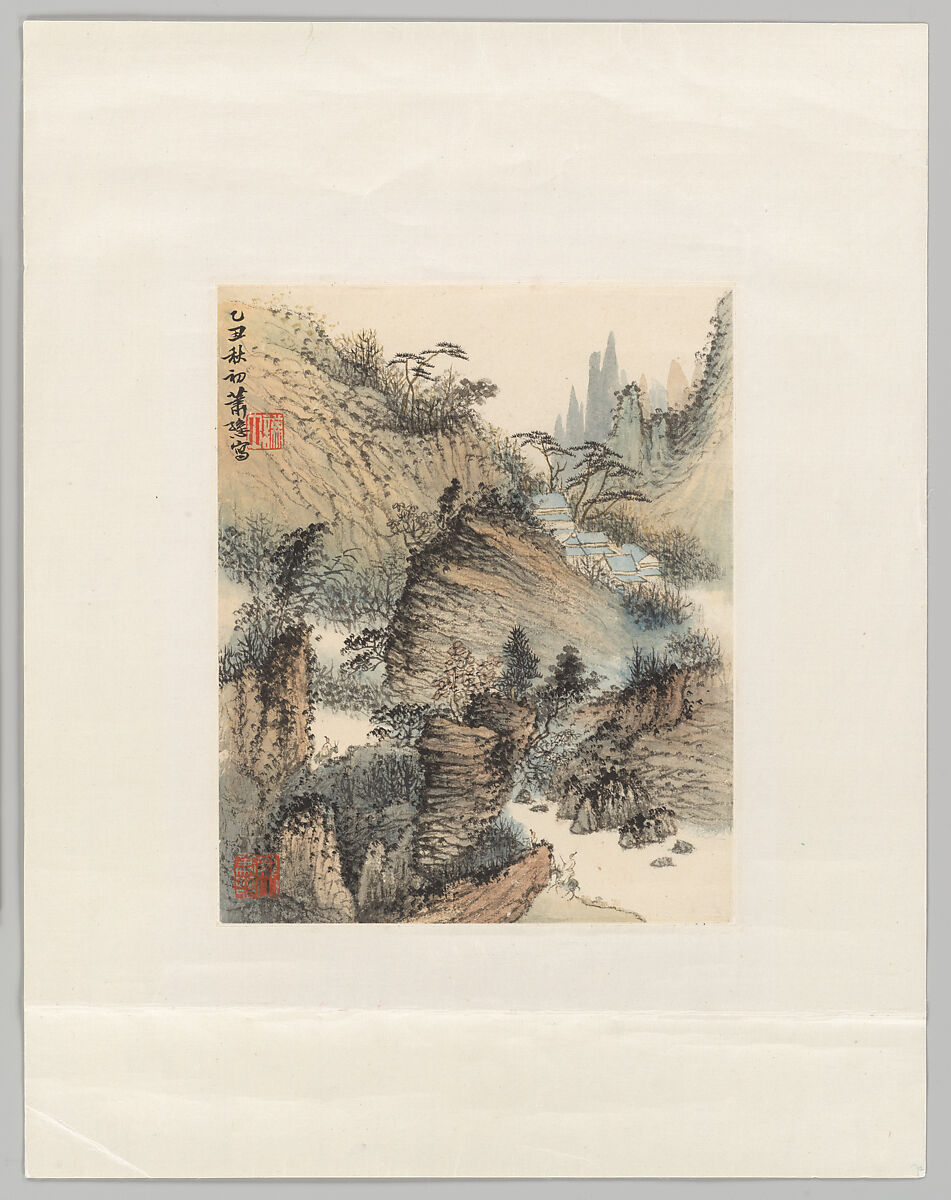 Historical and legendary figures, Hu Zhang (Chinese, 1848–1899), Album of twelve leaves; ink and color on silk, China