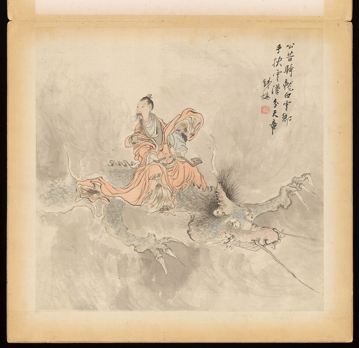 Historical and legendary figures, Hu Zhang (Chinese, 1848–1899), Album of twelve leaves; ink and color on silk, China