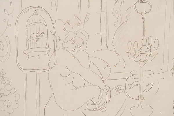 lnterieur au perroquet, Henri Matisse (French, Le Cateau-Cambrésis 1869–1954 Nice), Graphite on paper