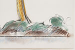 Proposal for a Lighthouse in the Form of a Banana Peel, for the Coast of New Zealand, Claes Oldenburg (American (born Sweden), Stockholm 1929–2022 New York), Charcoal and pastel on paper