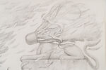 Shuttlecock Sphinx, Autumn, Claes Oldenburg (American (born Sweden), Stockholm 1929–2022 New York), Graphite on paper
