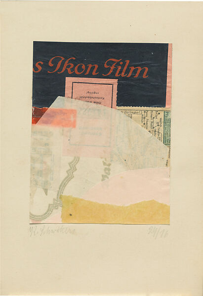 29/16, Kurt Schwitters (German, Hanover 1887–1948 Kendal), Collage, paper on paper 