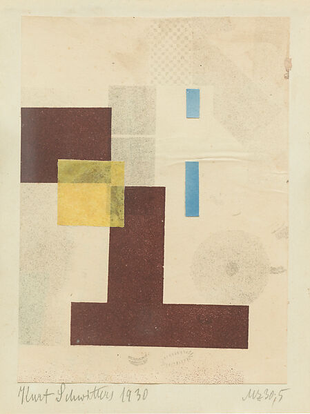 Mz 30,5, Kurt Schwitters (German, Hanover 1887–1948 Kendal), Collage, paper and tissue paper on paper 