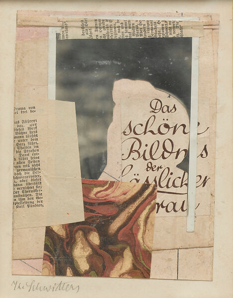 Ohne Titel (Das Schöne Bildnis), Kurt Schwitters (German, Hanover 1887–1948 Kendal), Collage, paper, photograph, and cardboard on paper 