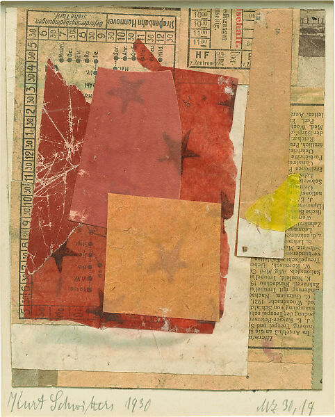 Mz 30,14, Kurt Schwitters (German, Hanover 1887–1948 Kendal), Collage, paper, cardboard, and tissue paper on paper 