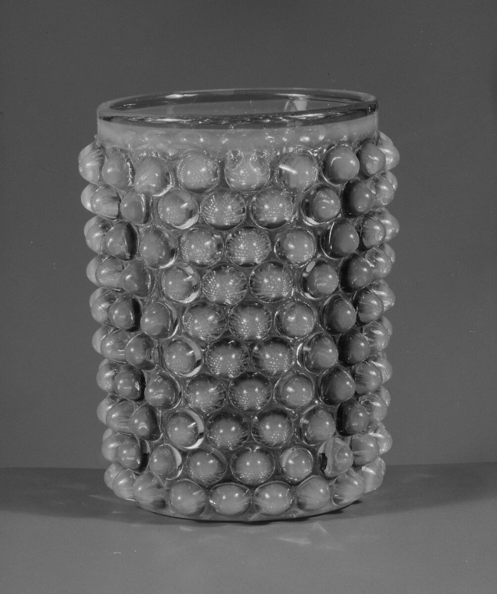 Tumbler, Probably Hobbs, Brockunier and Company (1863–1891), Pressed cranberry and opalescent glass, American 