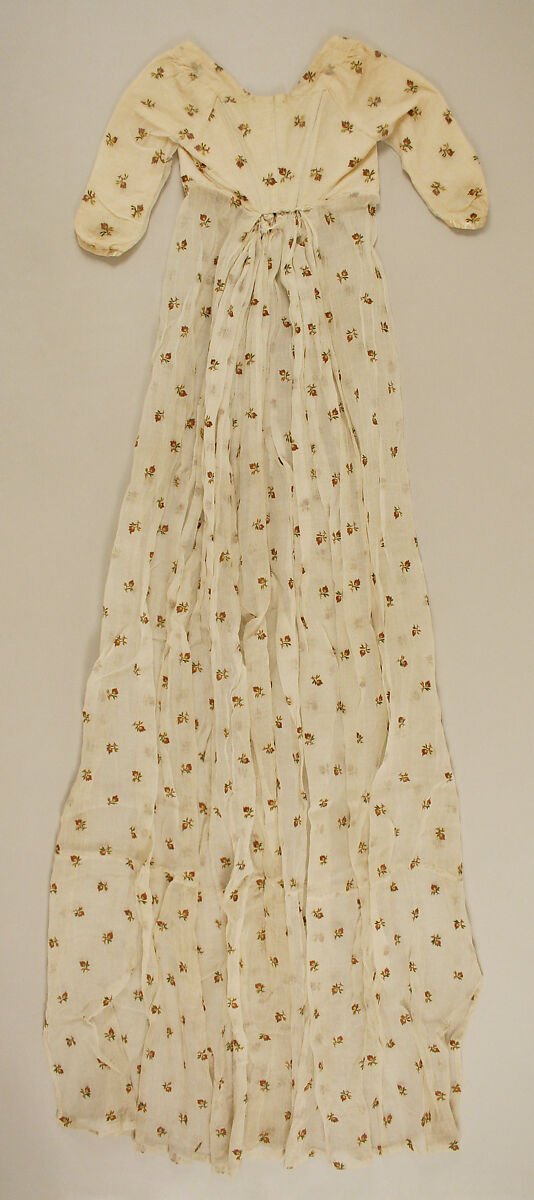 Dress, cotton, silk, British