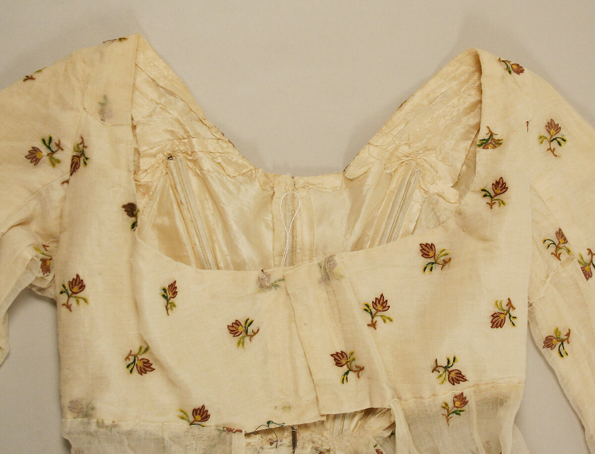 Dress, cotton, silk, British