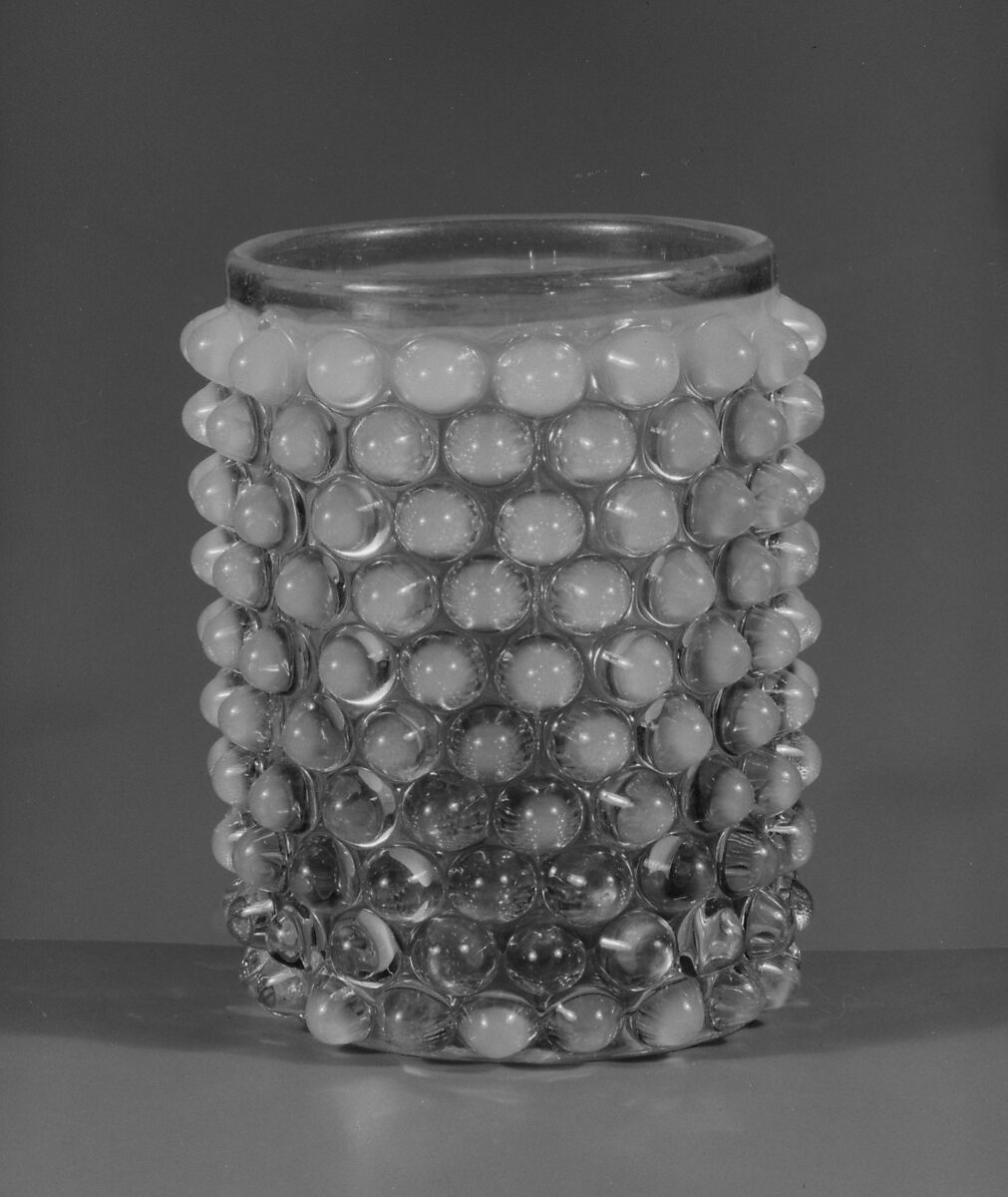 Tumbler, Probably Hobbs, Brockunier and Company (1863–1891), Pressed cranberry with opalescent glass, American 