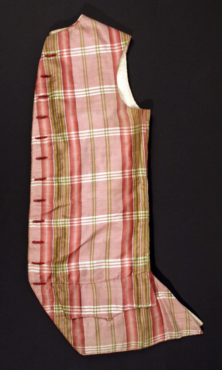 Waistcoat, silk, linen, cotton, French