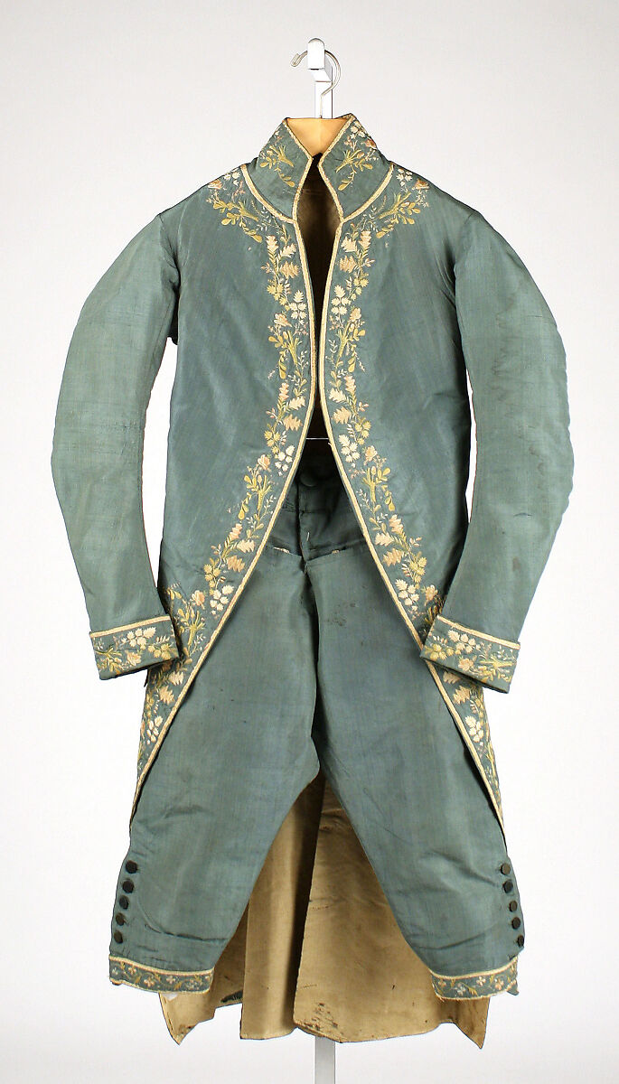 Suit, silk, British 