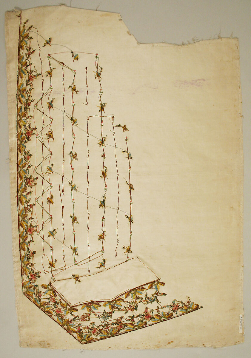 Waistcoat panels, Silk, probably British