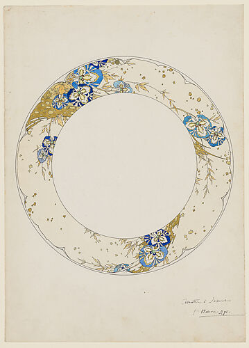 Design for the Decoration of a Dessert Plate for Pillivuyt