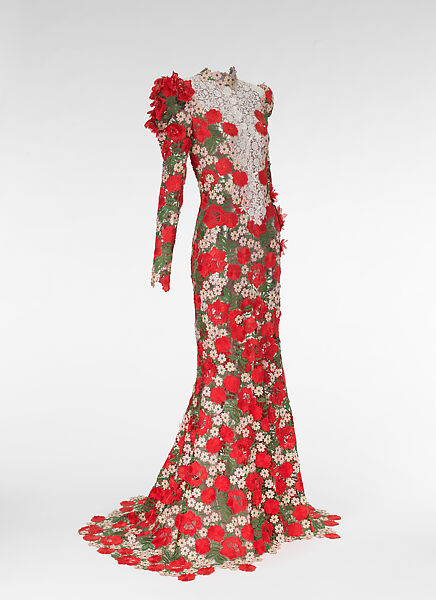 Evening dress, Ronald van der Kemp (Dutch, born 1964), cotton, polyester, silk, Dutch