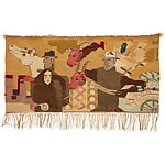 Hjemlige Guder (Homely Gods), Hannah Ryggen  Norwegian, born Sweden, Wool and linen