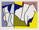 Bull Profile Series, Roy Lichtenstein (American, New York 1923–1997 New York), Set of six lithograph, screenprint, and linecuts in colors (plus one additional print "Bull VII")