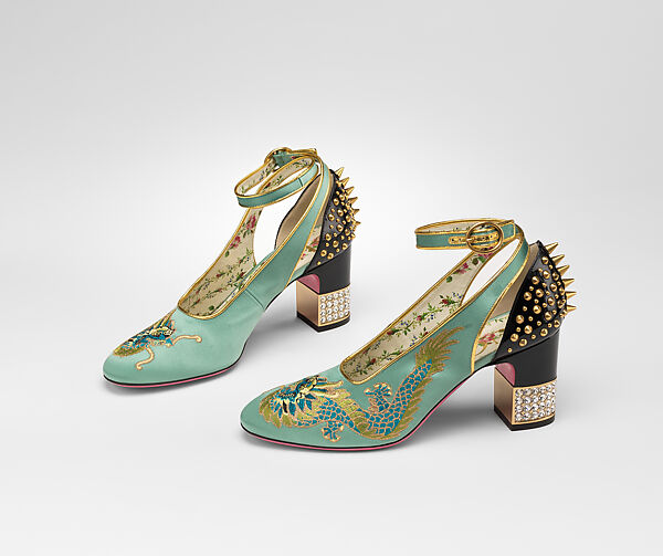 Look 48, Gucci (Italian, founded 1921), (a) silk, (b) lurex, (c, d) silk, metal, (e) metal, resin, glass, (f) metal, resin, glass, (g) metal, resin, glass, Italian