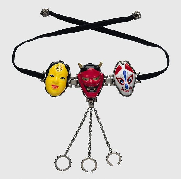 Look 48, Gucci (Italian, founded 1921), (a) silk, (b) lurex, (c, d) silk, metal, (e) metal, resin, glass, (f) metal, resin, glass, (g) metal, resin, glass, Italian