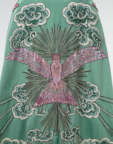 Look 48, Gucci (Italian, founded 1921), (a) silk, (b) lurex, (c, d) silk, metal, (e) metal, resin, glass, (f) metal, resin, glass, (g) metal, resin, glass, Italian