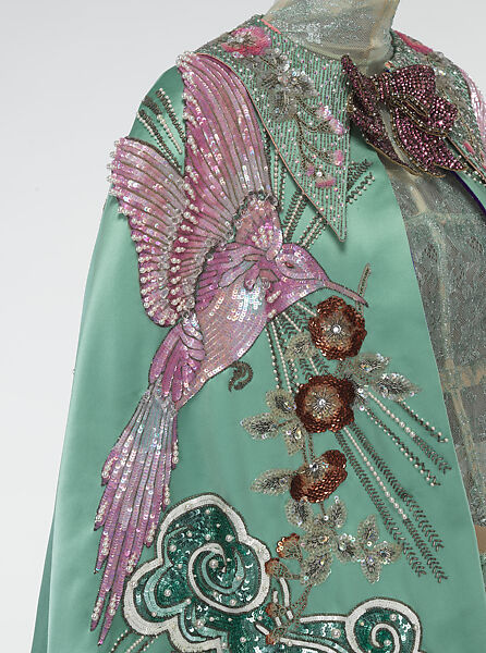 Look 48, Gucci (Italian, founded 1921), (a) silk, (b) lurex, (c, d) silk, metal, (e) metal, resin, glass, (f) metal, resin, glass, (g) metal, resin, glass, Italian