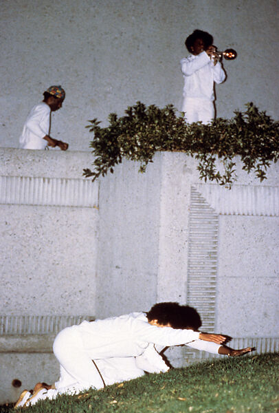 Flying, performed with Juana Nash, Lofty Amono, “Nastyee,” and N'Dugu Jungles at the Los Angeles Municipal Art Gallery, Barnsdall Art Park, Los Angeles, Maren Hassinger  American, Chromogenic print