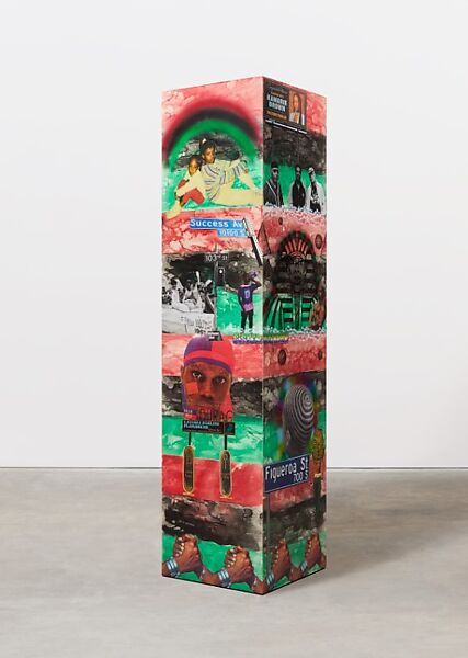 Untitled, Lauren Halsey  American, Watercolor ink, acrylic, auto paint, collage, and gypsum on wood and steel