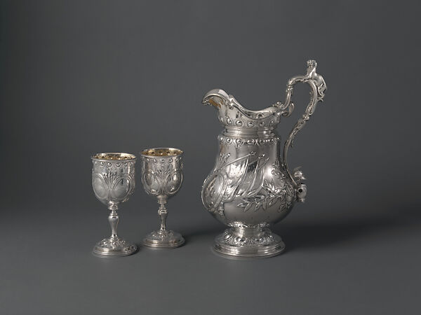 Pitcher and Goblets, Tiffany & Co., Silver, silver gilt