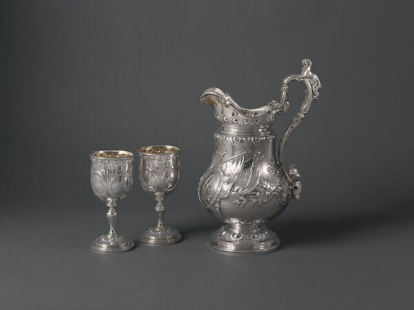 Pitcher and Goblets, Tiffany &amp; Co. (1837–present), Silver, silver gilt 