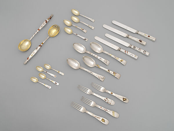 Selection of Flatware from a Sixty-Two-Piece Service, Tiffany &amp; Co. (1837–present), Silver, copper, brass, gold, silver gilt, other alloys 