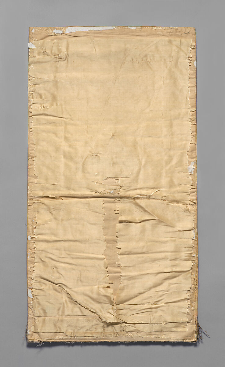 Nabedrennik (Russian Orthodox vestment), Undyed silk, silver metal wrapped threads, silver strips, Russian