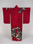 Long-sleeved Robe (Furisode) with Stylized Peonies