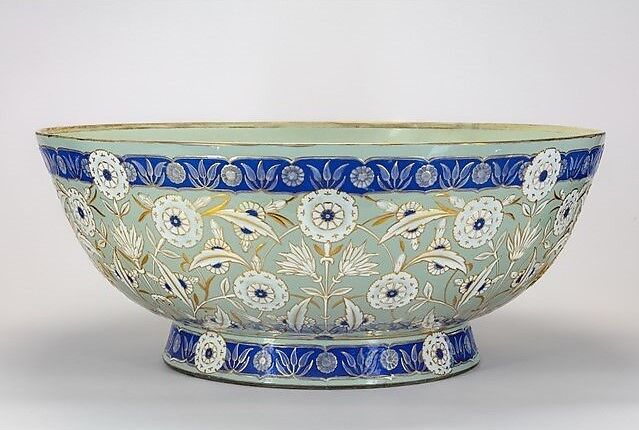 Large Ceramic Bowl, Sèvres Manufactory  French, Hard-paste porcelain; pâte-sur-pâte, polychrome glaze, and gold